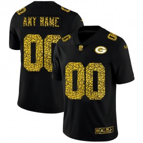 Camiseta Hombre NFL Green Bay Packers Personalizar Nike Flocked Leopard Print Negro